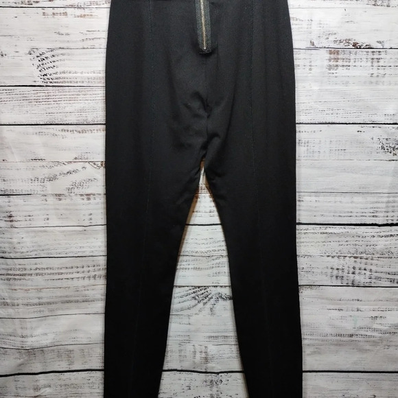 J. Crew Black Pixie‎ Pant with Gold Exposed Zipper Detail size 6R - Picture 5 of 6